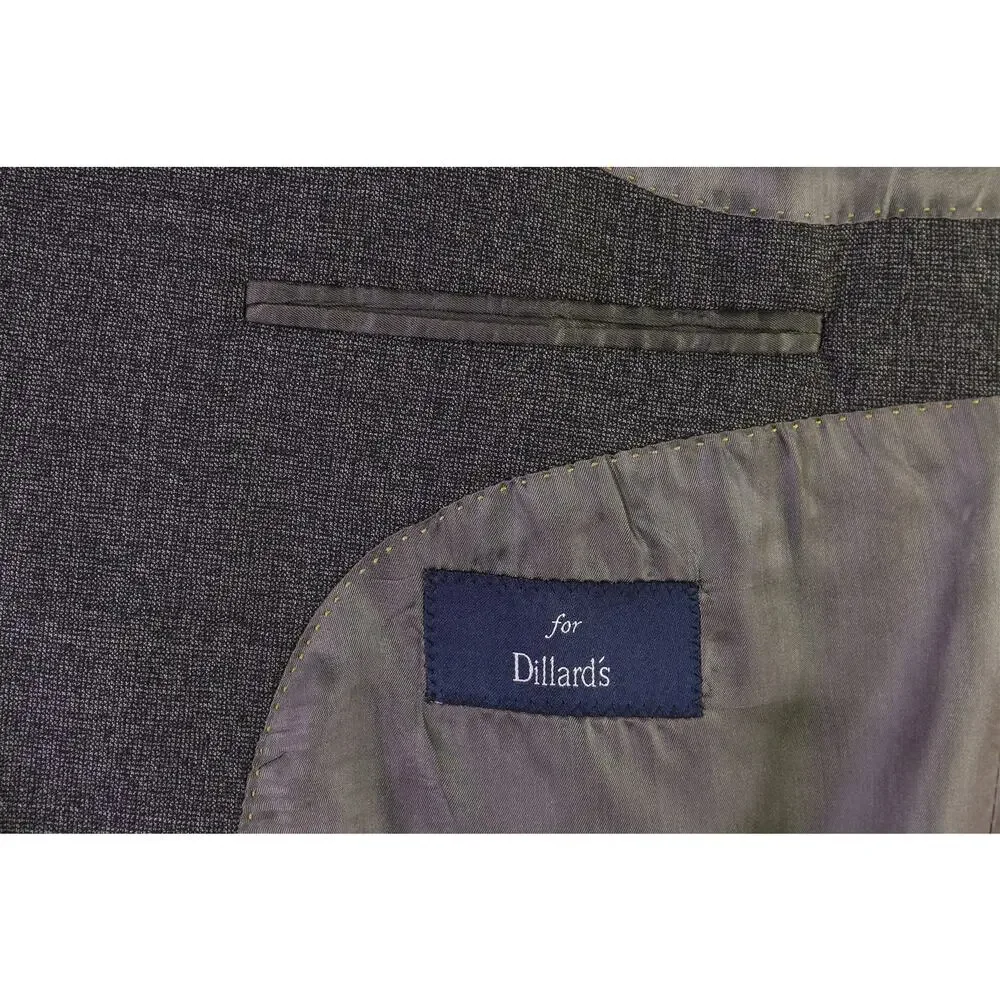 Hart Schaffner Marx Very Recent Gray Tic Woven 2-Btn Wool Suit 44L